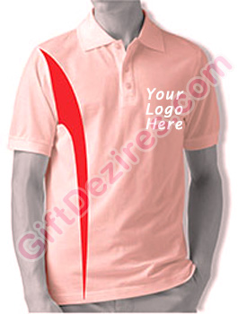 Designer Pink and Red Color Company Logo Printed T Shirts